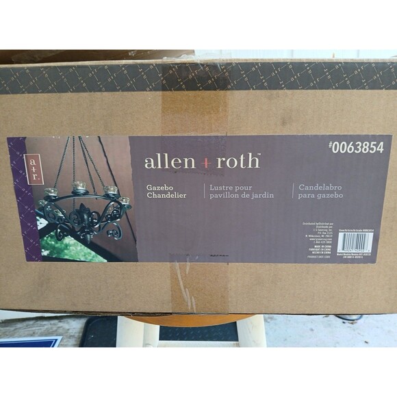 ALLEN + ROTH GAZEBO CHANDLER MATTE BLACK STEEL FRAME HOLDS 8 VOTIVE CANDLES - Picture 8 of 16